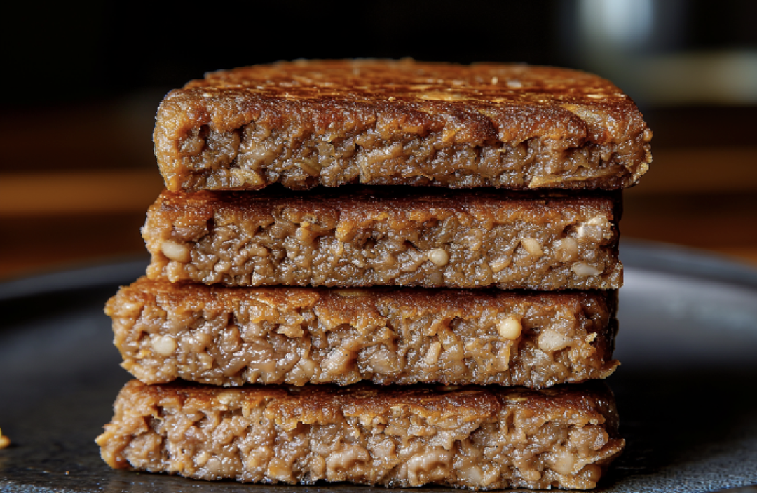 Image of fresh plant-based burger made with koji in the Planit Pod
