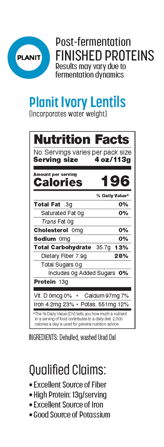 Ivory Lentils, 2.75Lb bag (single batch)